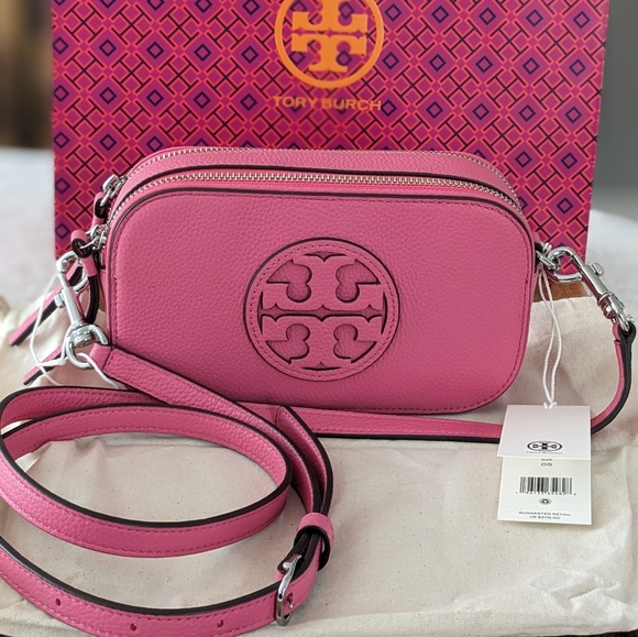 Tory Burch Handbags - TORY BURCH MILLER MINI LEATHER CROSSBODY DOUBLE T APPLIQUE + DUST BAG NWT ❤️